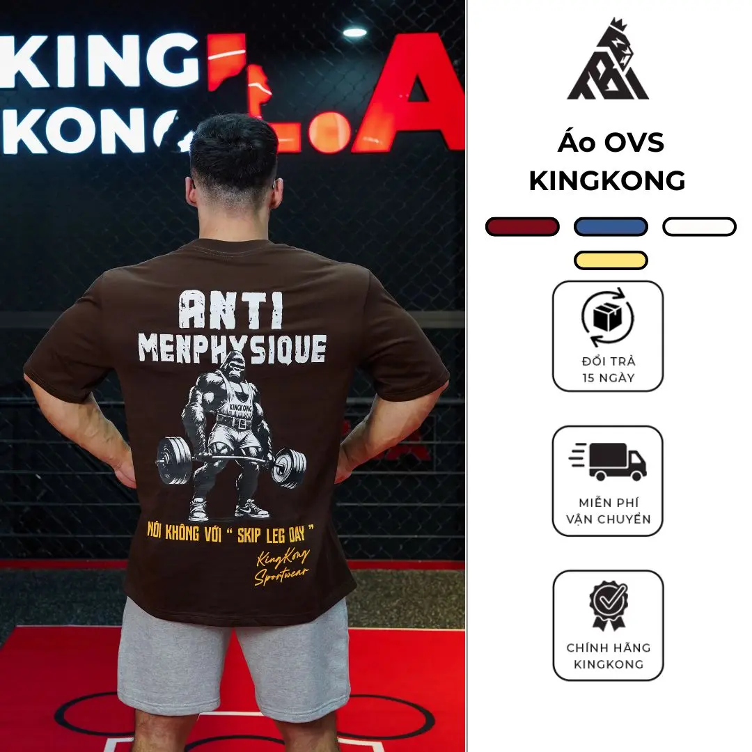 [Mới T3] Áo Thun Oversize Cotton Nam Nữ Anti Mens Skip Leg Day - Local Brand LTB KINGKONG SPORT WEAR