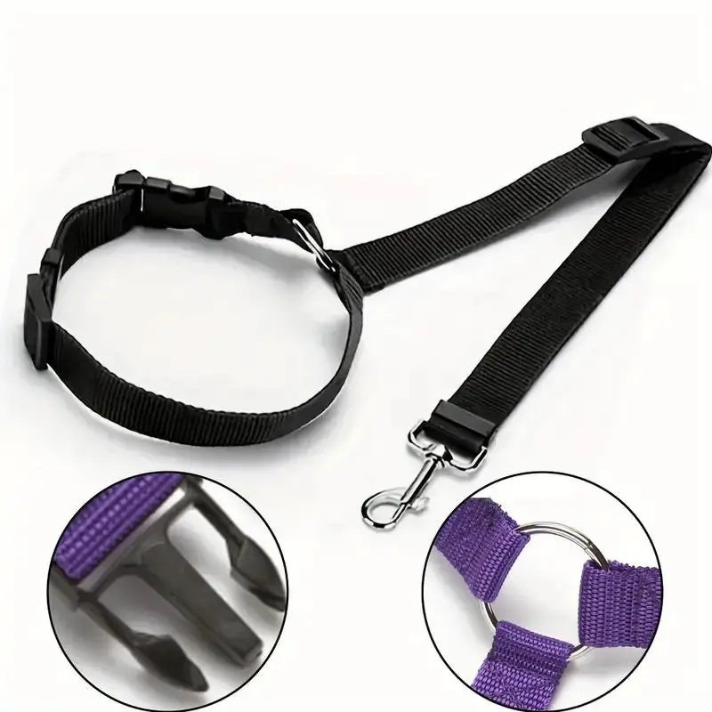 Adjustable Dog Car Seat Belt, 1 Count Pet Car Safety Belt with Sturdy Metal Buckle, Comfortable Pet Travel Accessories for Outdoor Walking 3
