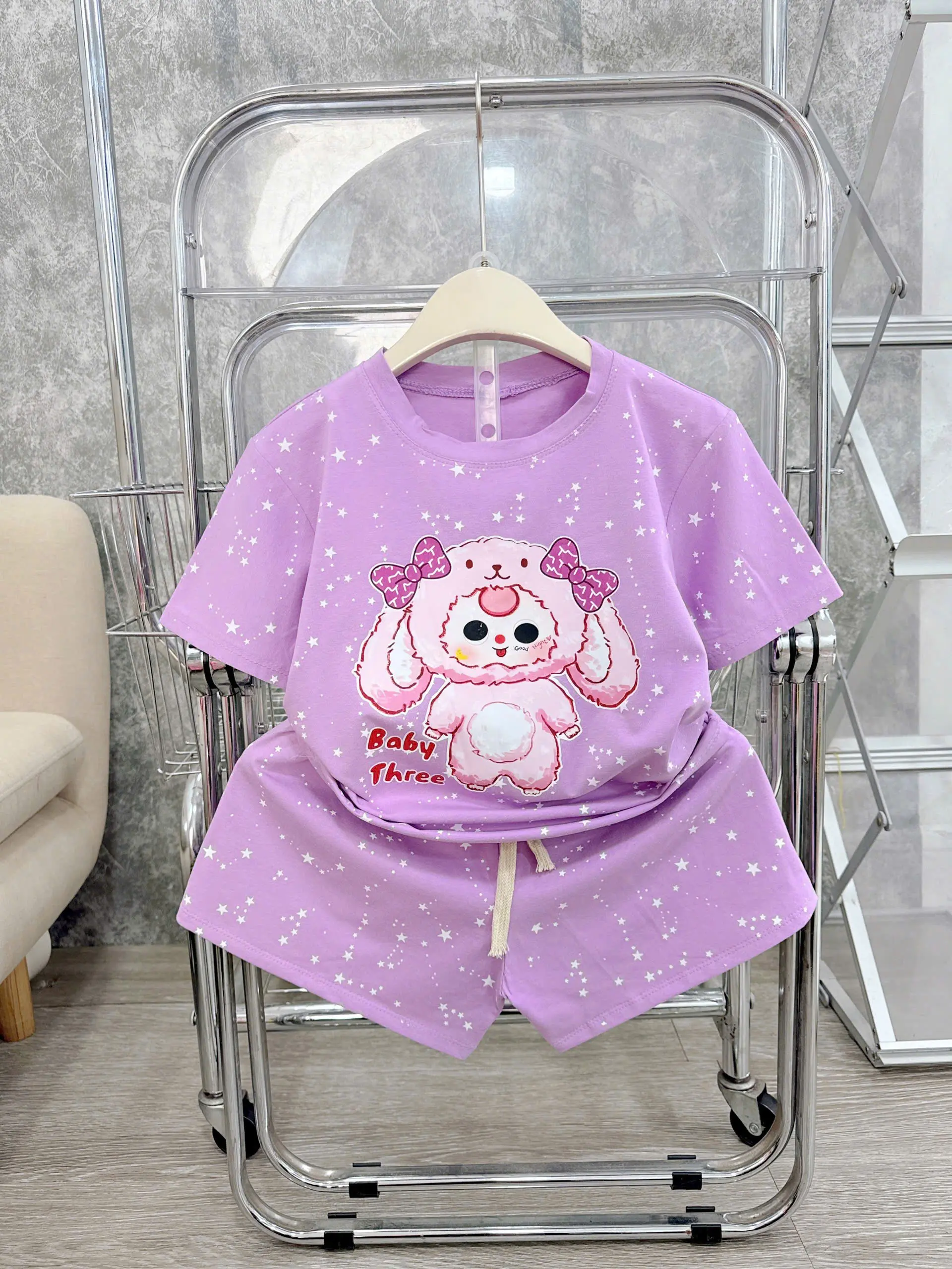 12-38kgbộ quần áo cotton mềm mát IN TRÀN NGÔi SAO BABY THREE MÃ 1