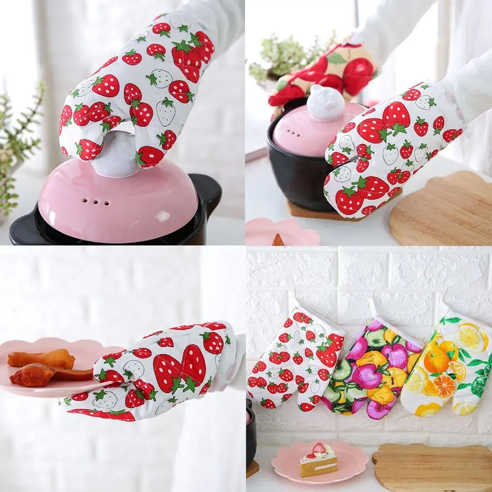 Pot Holder Anti-slip Kitchen Insulated Non-slip Mitten Baking Gloves Anti-slip Heat Resistant Microwave Oven Glove