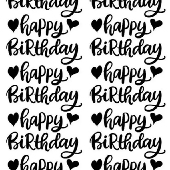 Stiker Happy birthday saiz A4 belon 10 inci