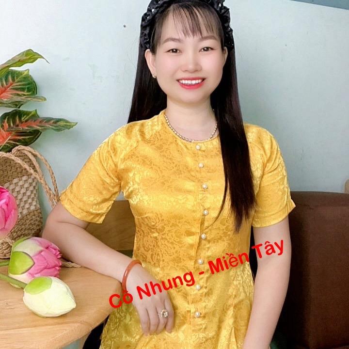 Áo lẻ [ ko bán quần] Bà ba Gấm tay ngắn nút ngọc ( 8 nút) vải mềm mịn hoạ tiết hoa Mẫu Đơn Nữ Top 7