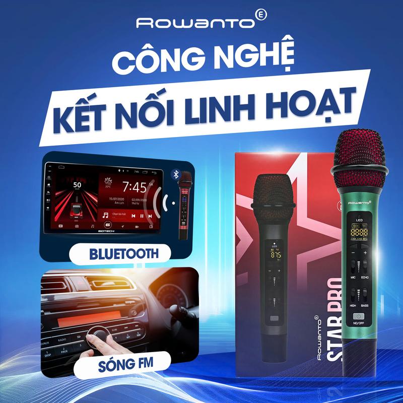 Mic Karaoke Trên Xe Hơi Rowanto Star Pro - Mic Hát Karaoke Không Dây Đa Năng - Công nghệ cải tiến ấm thanh đỉnh cao, chống hút, dung lượng pin lớn - [Bảo hành Chính hãng 12 tháng] 6