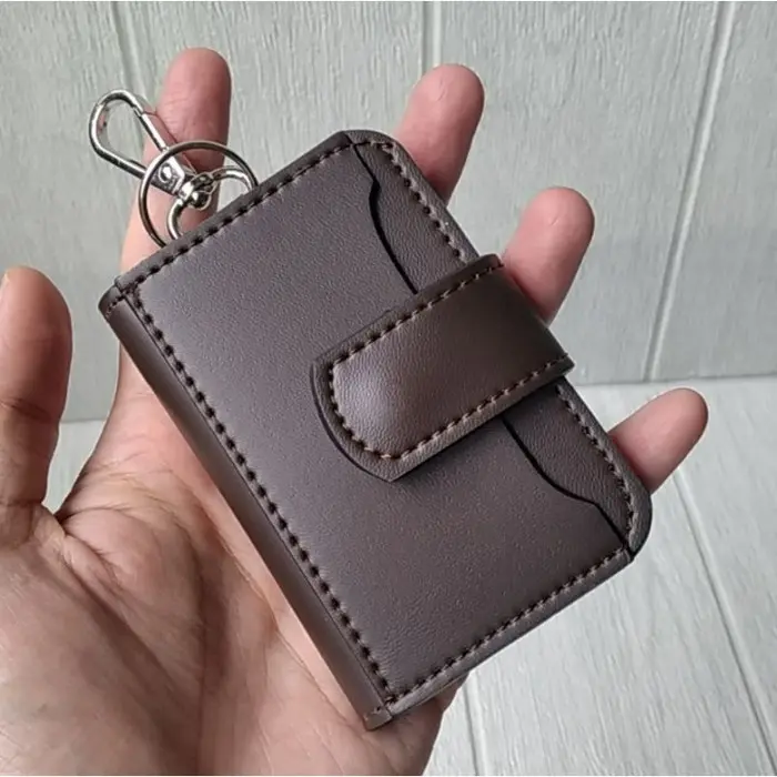 Gantungan Kunci Dompet STNK Mobil Motor Model ELEGAN ( B-11 Polos ) - B-11 PLS COFFEE