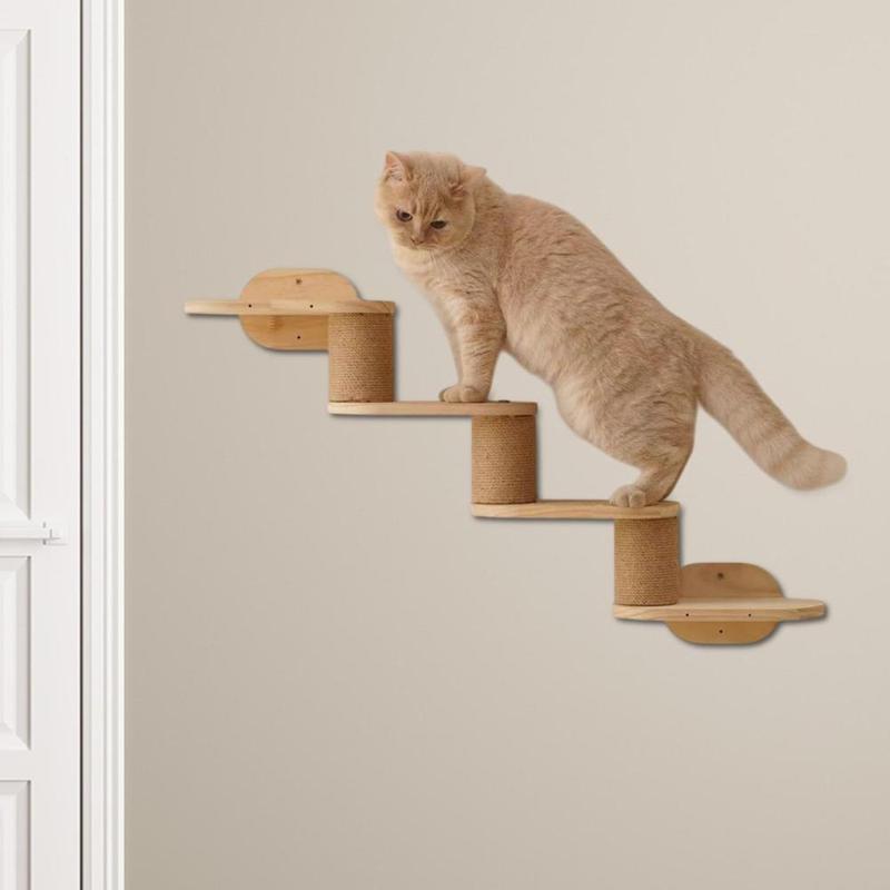 Cat Wall Shelves Cat Climber Cat Wall Climbing Ladder Wood Cat Wall Steps for Scratching 3