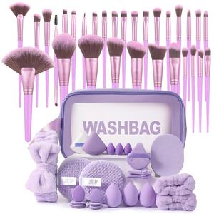Makeup Tool Set, 54pcs/set Makeup Brush & Sponge & Beauty Egg & Headband & Wristband & Wet and Dry Makeup Bag, Versatile Soft Cosmetic Tools