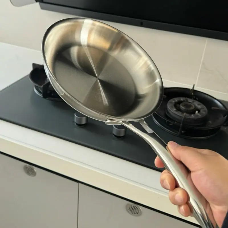 Chảo rán inox liền đáy cao cấp chống dính 18/10 Oyatton size 16,20,26,28cm - Chảo chiên rán bếp từ 5