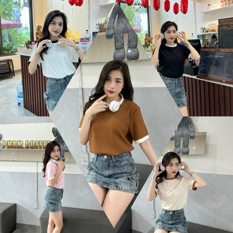 Áo thun nữ BABYTEE from vừa cổ tròn thiết kế vải tổ ong mắt to bigsize cho nữ (S-3XL) Top Women (m1)