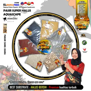 Elbarcafeed PASIR AQUARIUM SUPER HALUS AQUASCAPE PREMIUM 0.3mm Malang Pasmal Merah Hiasan Kualitas Tinggi Terlaris