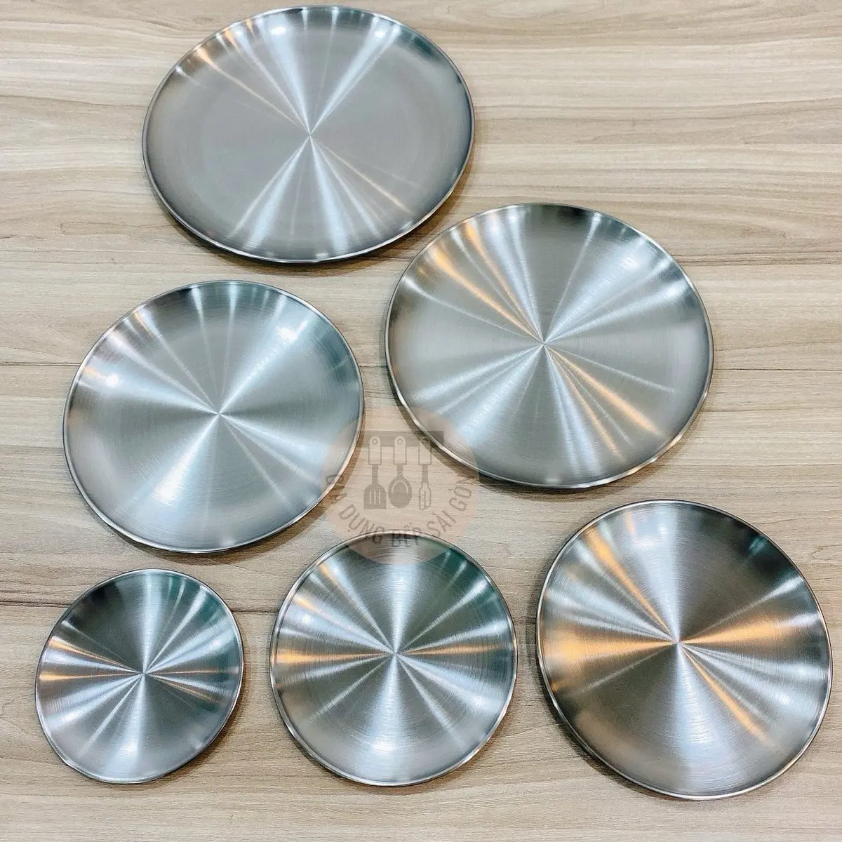 Đĩa ( dĩa ) Inox Hàn Quốc , khay inox trang trí ,đựng thức ăn ( nhiều kích cỡ )
