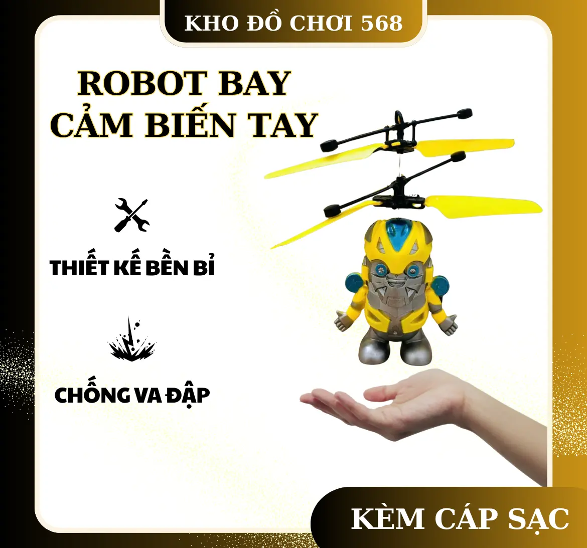 ROBOT BAY CẢM BIẾN TAY - ĐỒ CHƠI TRẺ EM  [ TẶNG KÈM CÁP SẠC ]