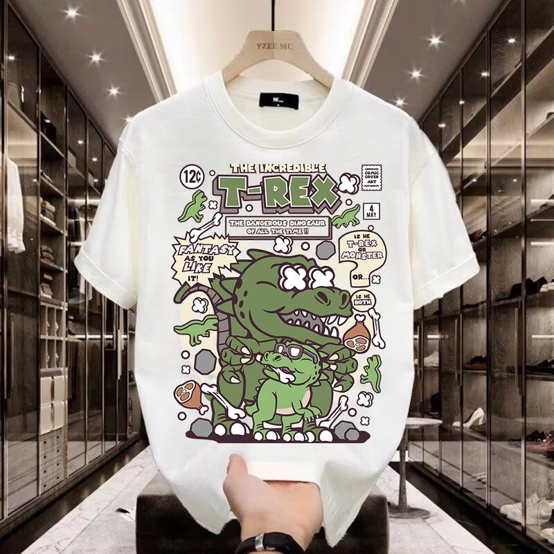 Product Introduction of Kaos Pria Lengan Pendek Motif Migrasi Dinosaurus 100% Katun 9