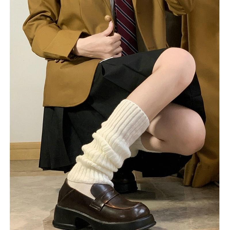 Product Introduction of Vớ Dệt Kim Ấm Áp, Phong Cách Preppy JK, Dài Qua Đầu Gối, Giữ Ấm Chân, Dành Cho Nữ, Thích Hợp Cho Mùa Thu Và Mùa Đông, Vớ Dài Lolita, 42cm 17