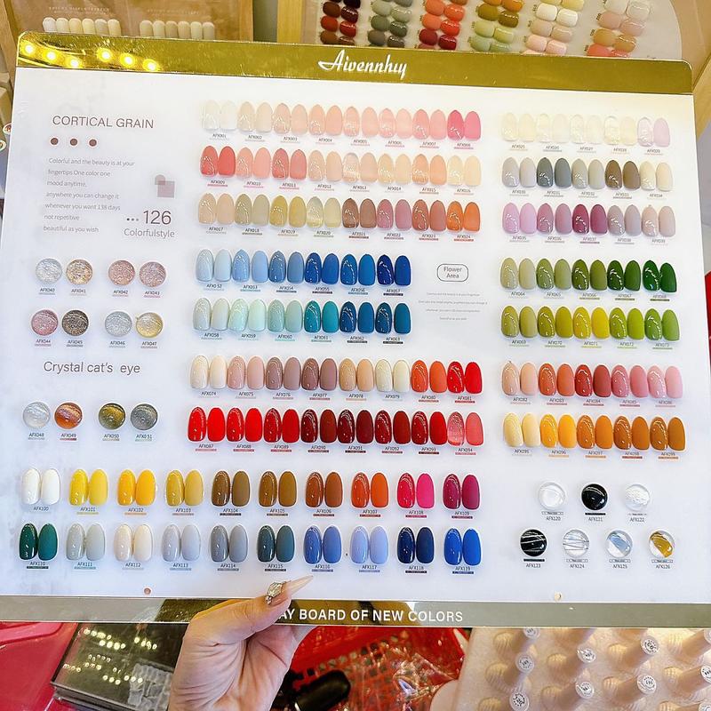 Set sơn Gel Vinkey Neyce & Aivennhuy 126 Màu - Màu thạch nhũ mắt mèo gel nhện gel xi măng kèm bảng màu Base Top Hãng kèm Kệ Bảng Màu đối với sét cao cấp vinkay - Sơn gel nữ Vẽ Nail