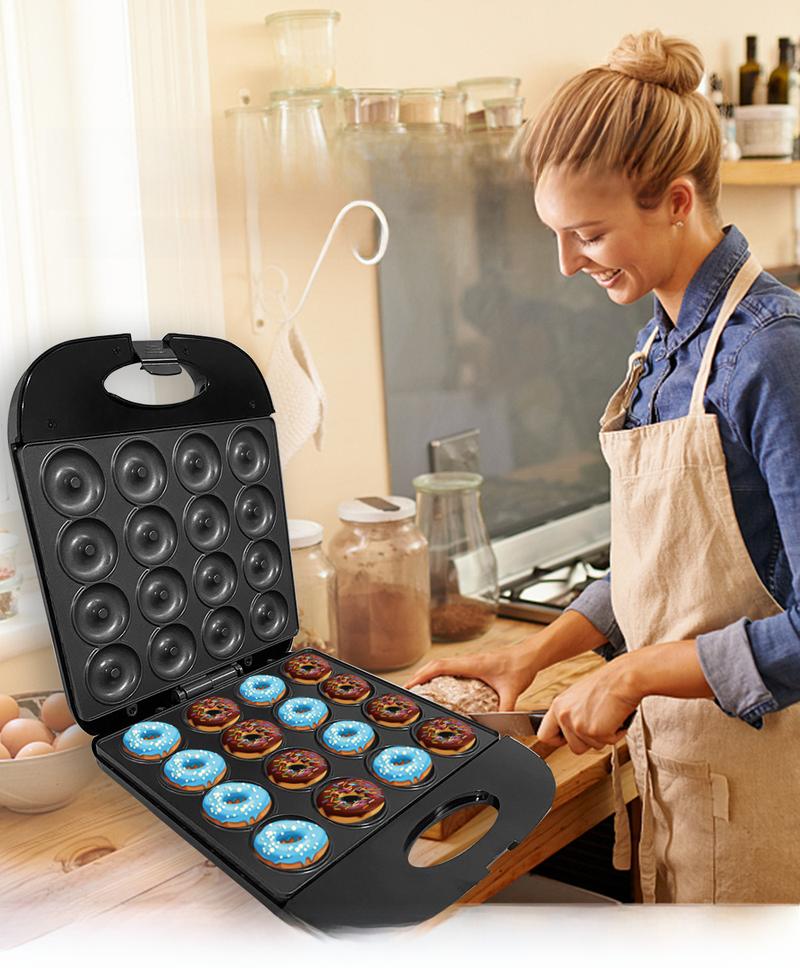 Product Introduction of Donut Machine Light Food Breakfast Machine Sandwich Machine Large 16-Hole Bread Maker Multifunctional Dessert Machine 1400W 0