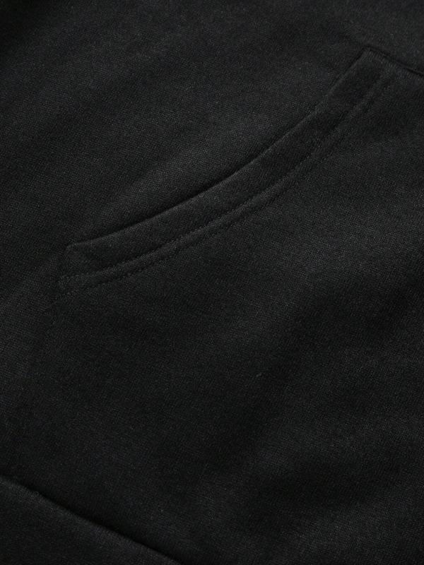 Unisex Letter Print Drawstring Zip Up Hoodie, Casual Long Sleeve Pocket Hooded Sweatshirt for Spring, Fashion Comfy Unisex Clothes for Daily Wear 5