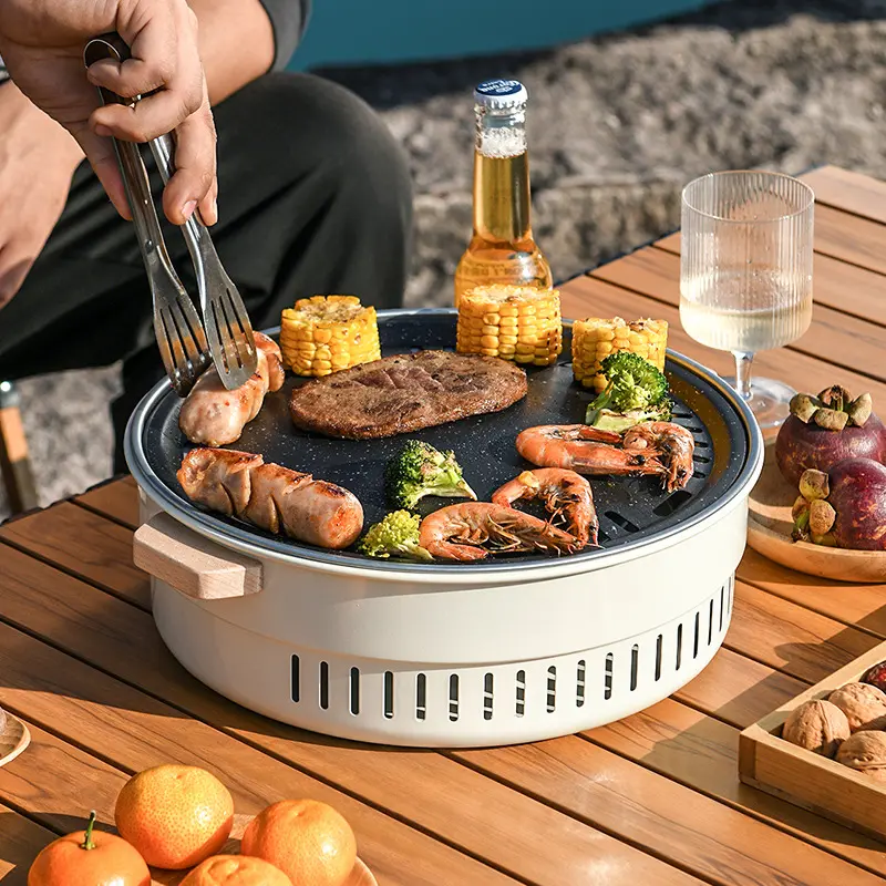 Tea-cooking stove set barbecue stove outdoor household barbecue grill brazier utensils complete set of charcoal stove carbon