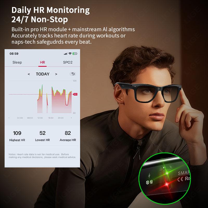 LIGE Smart Glasses AI Photography Video Intelligent Interactive Translation Smart Sunglasses For Google Glasses with camera men - Image 4