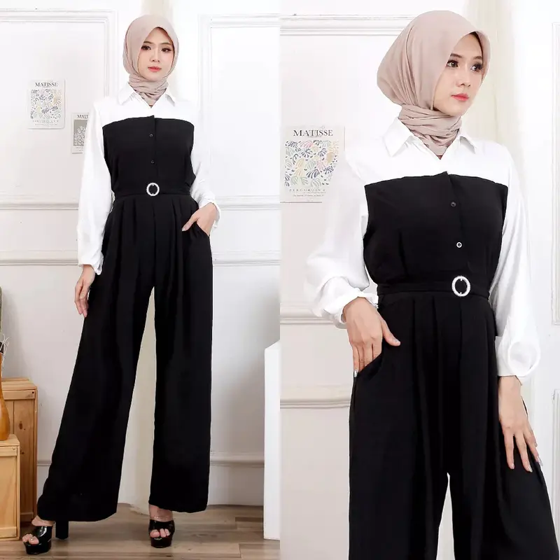 YN 3361 Jumpsuit Fashion Wanita Jumbo Nayla Crinkle 1