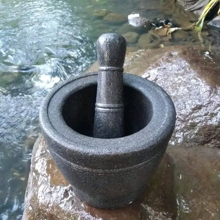 lumpang batu asli ukuran 17 cm-20 cm Kitchenware Alat Dapur