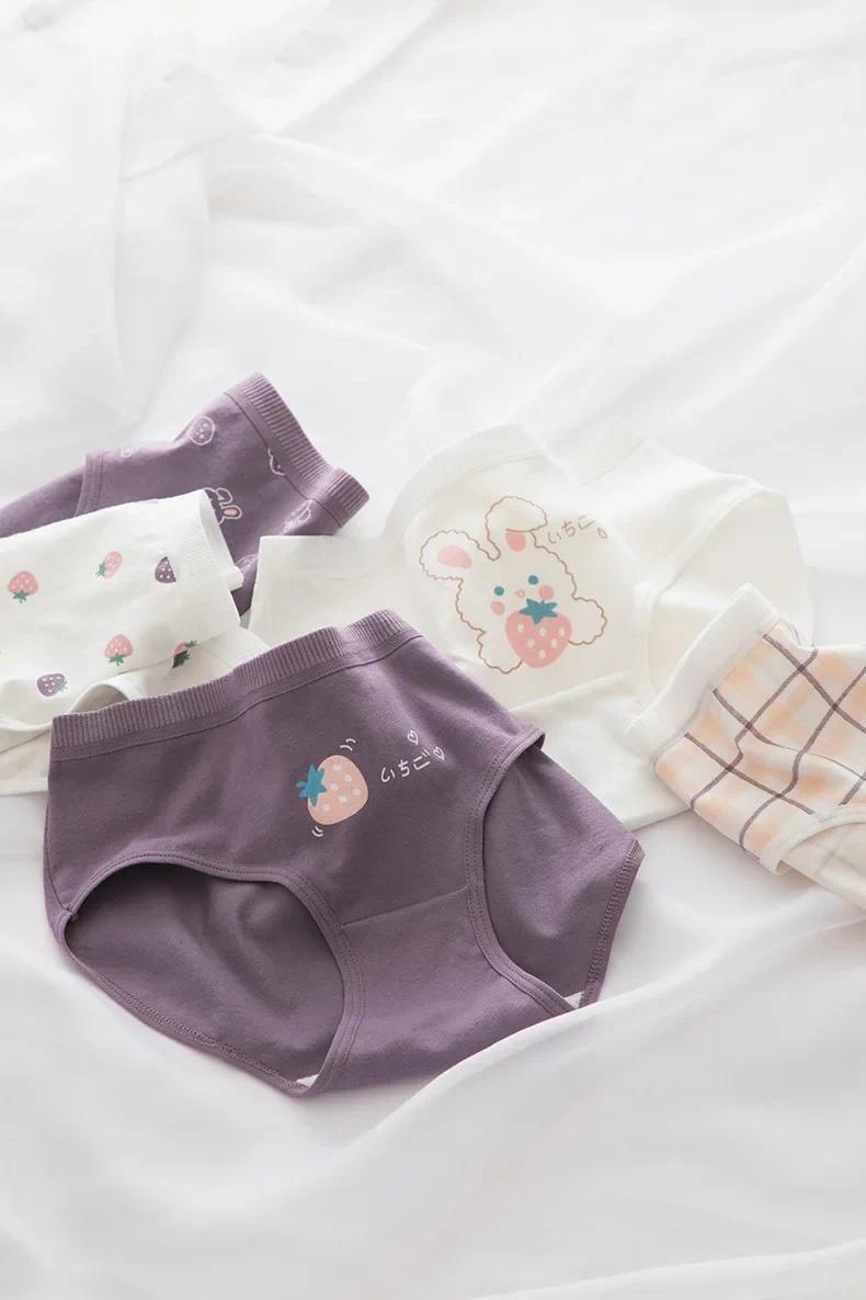 Product Introduction of Women's Cotton Underwear Cute Girl Comfortable Underwear Mid Waist 15