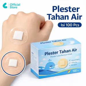 Ladde - Plester Bulat Tahan Air Waterproof Transparan Isi 100 Pcs Perekat Kuat Nyaman & Anti Air Perban Luka Bening A001