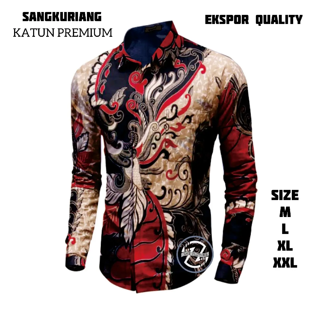 KEMEJA BATIK PRIA MOTIF SANGKURIANG ELEGHAN Katun Baju Panjang Dewasa Hitam Songket Hitam Songket Hem Pendek Cowok Kerja