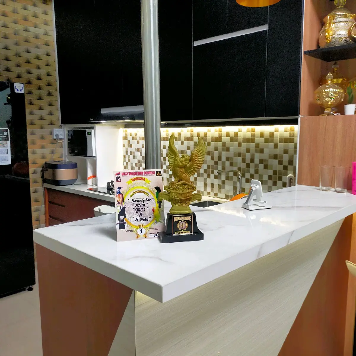 kitchen set minimalis kitchen set murah lemari pakaian minimalis modern lemari bawah tangga dll custom ukuran dan model Pintu Geser Pintu Geser Laci Tahan Lama Tahan air Antik Hitam Terakit Furniture
