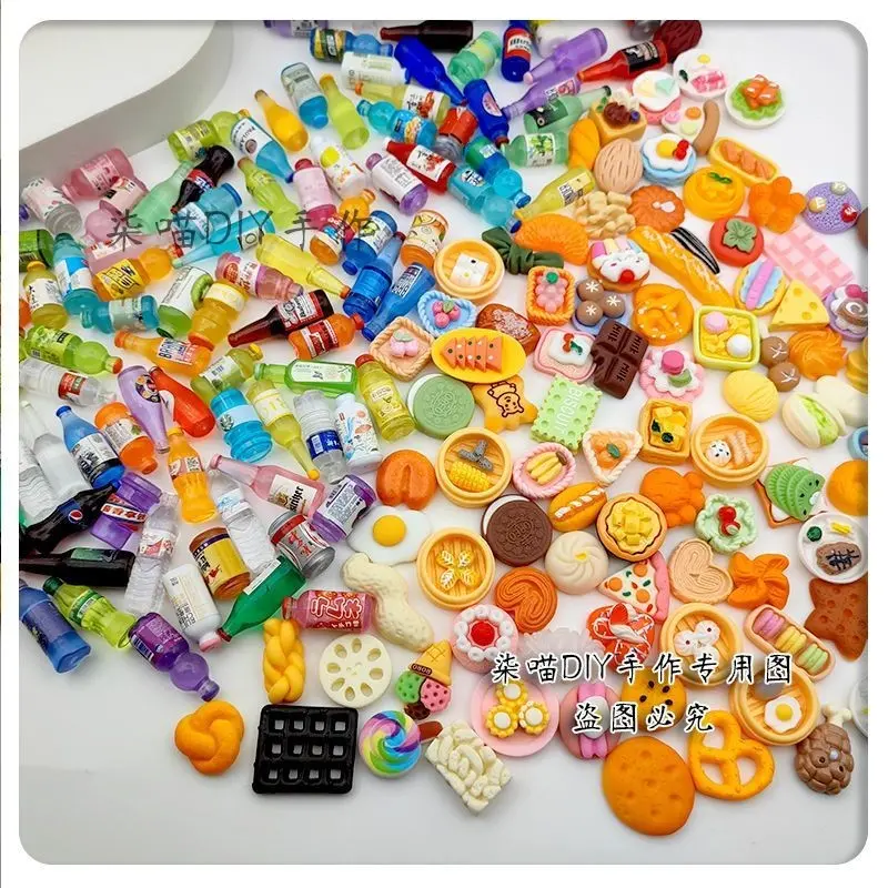 Combo 100 Charm Mô Hình Chai Nước XInh, Đồ Ăn Mini Đồ Thủ Công Trang Trí Nhà Búp Bê 0