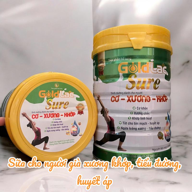 Sữa cho người xương khớp, tiểu đường, huyết áp Goldlac Sure - Sữa cơ xương khớp Goldlac Sure 900g