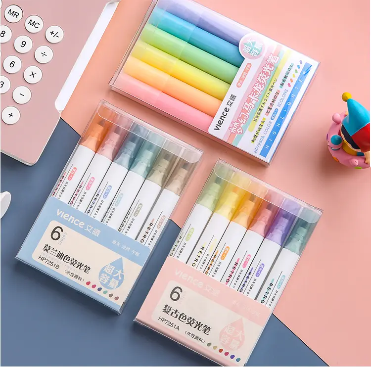 Set 6 Bút Vience Đánh Dấu Trang Trí Sổ Tay