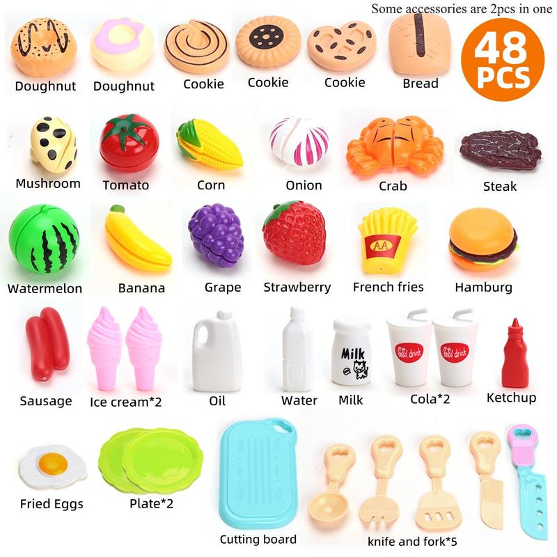 Random Color Simulated Food Toy, Pretend Play Food Toy, Kitchen Accessories, Fine Motor Skills Toy, Preschool Accessories, Kids Toys 8