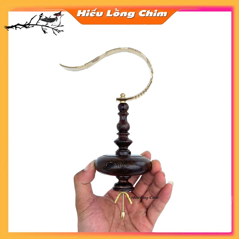 Phụ Kiện Nậm Gỗ Mun Đuôi Công - Móc Đồng Triện Trúc Loại Đẹp Cho Lồng Chim Chào Mào Và Khuyên - Hút Mật