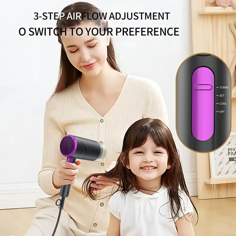 1200W Portable Foldable Hair Dryer, 1 Box Professional High-speed Hair Dryer with 3-speed Hot and Cold Wind Adjustment, Suitable for Home & Travel 5