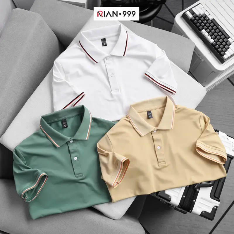 Combo 3 áo thun nam polo vải thun cá sấu, viền cổ viền tay RIAN.02