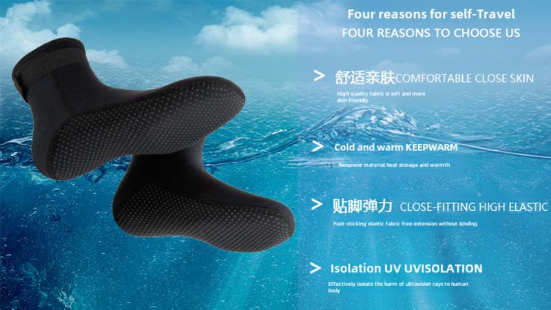 Product Introduction of 3MM diving socks men's swimming warm deep diving snorkeling socks waterproof short tube non-slip wear-resistant beach socks women 4