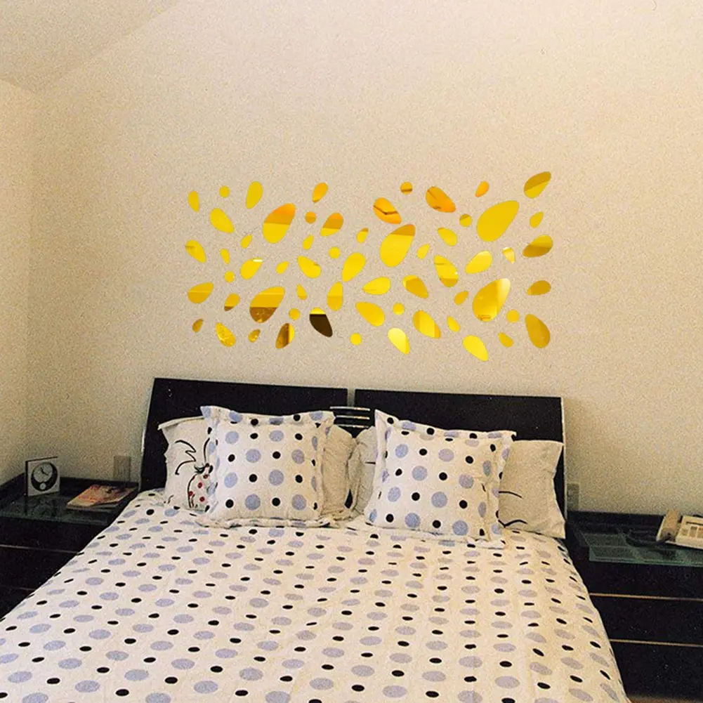 [stock]3D wall Sticker oval mirror wall sticker DIY acrylic wall sticker