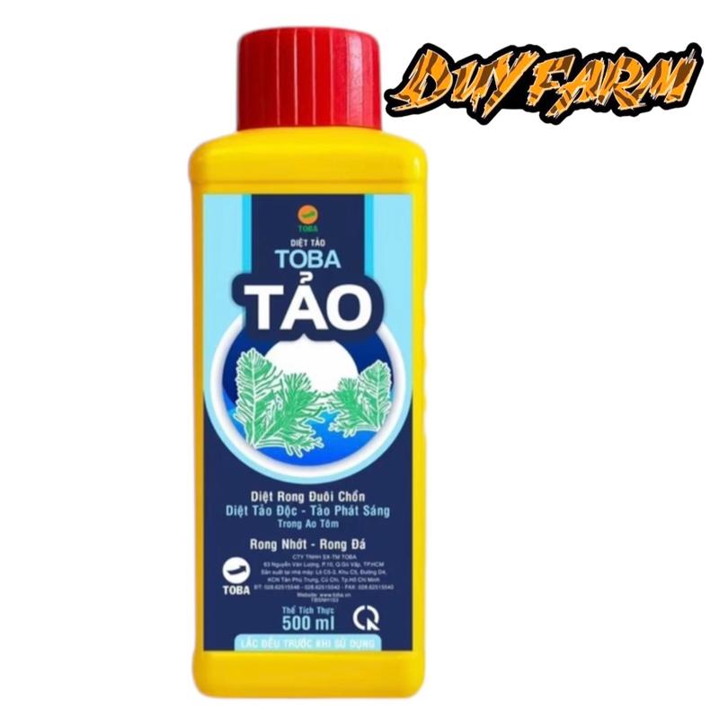 Chai Tảo Toba (500ml) Chuyên diệt các loại tảo, rong nhớt, rong mền, rong bún, tảo đỏ, phát sán, giáp, lam, sợi, dây trong ao nuôi. Dạng nước