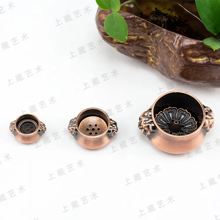 Double Lion Ear Xuande Furnace Agarwood Incense Thread Incense Holder Bronze Multifunctional Full Set Furnace Portable Small Incense Burner Incense Holder