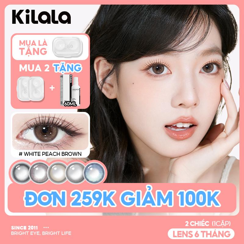 Kính áp tròng Kilala lens 6 tháng màu đen xám nâu DIA 14.2-14.5mm độ cận 0-7 màu sắc tự nhiên không kén tone makeup lựa chọn tốt cho chụp kỷ yếu Nữ Women