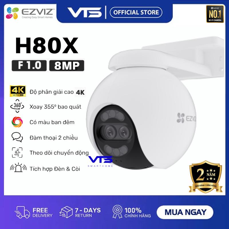  Camera Wifi EZVIZ H80X 4K 8MP H8X 2K+ 4MP Siêu Nét Xoay 360 Độ Có Màu Ban Đêm Đàm Thoại 2 Chiều Bảo Hành 2 Năm 