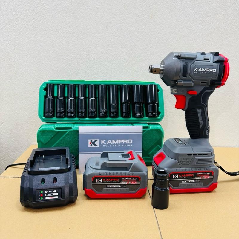 Máy Siết Bulong chính hãng KAMPRO - Lực siết 360n.m đầu rỗng 2in1 , động cơ không than lõi đồng , chân pin phổ thông M21 , bảo hành 12 tháng