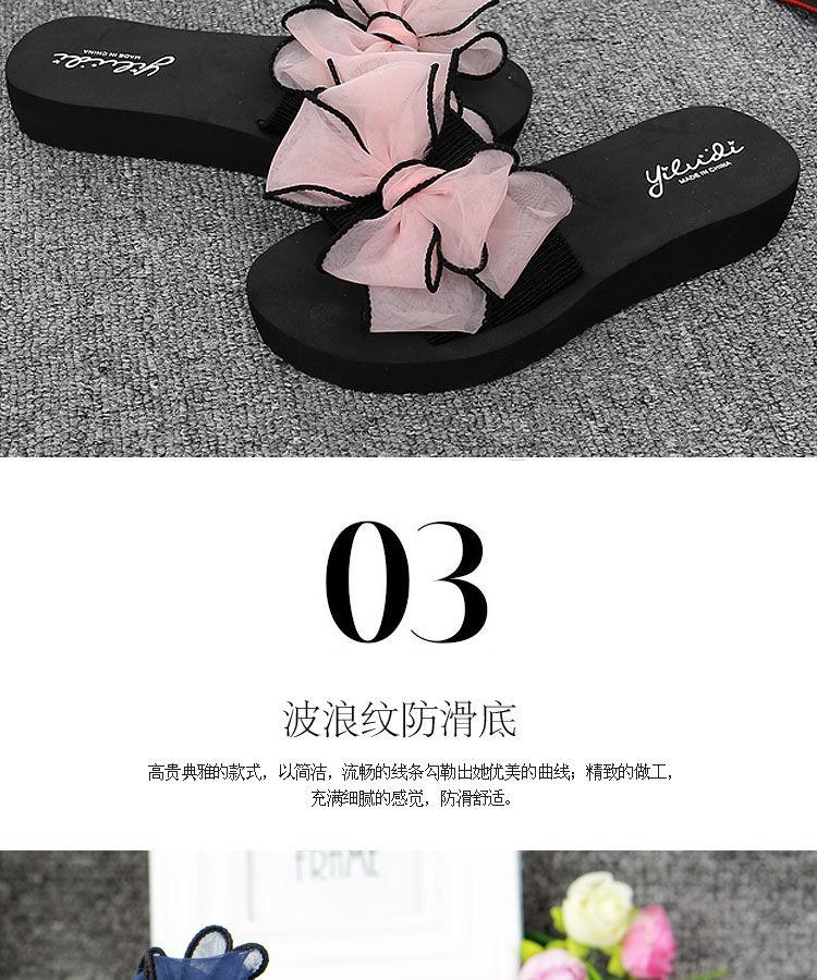 Product Introduction of Dép Lê Mùa Hè, Phong Cách Thắt Nơ Nữ, Dép Cao Gót, Đế Xuồng Chống Trượt, Giày Đi Biển, Thích Hợp Cho Bờ Biển, Có Thể Mặc Ngoài Trời, Năm 2025 7