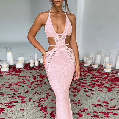 Halter Neck Pink Dresses Target CITY CHIC Celina Halter Maxi Dress