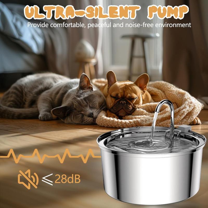 Product Introduction of Stainless Steel Automatic Cat Water Fountain, Pets Drinking Water Dispenser, Indoor Pet Drinking Fountain, Birthday Gifts Ideas 14