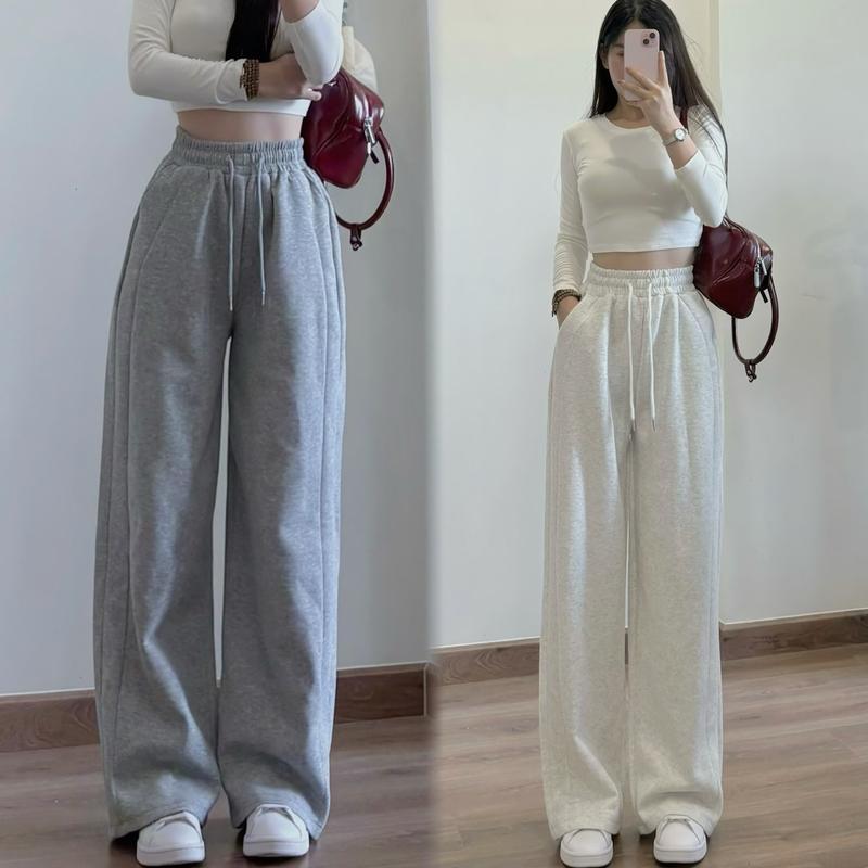 Quần  Nỉ Ống Suông Loại Đẹp Phom mới hách dáng Nữ Pants Nhung Women Ong 6