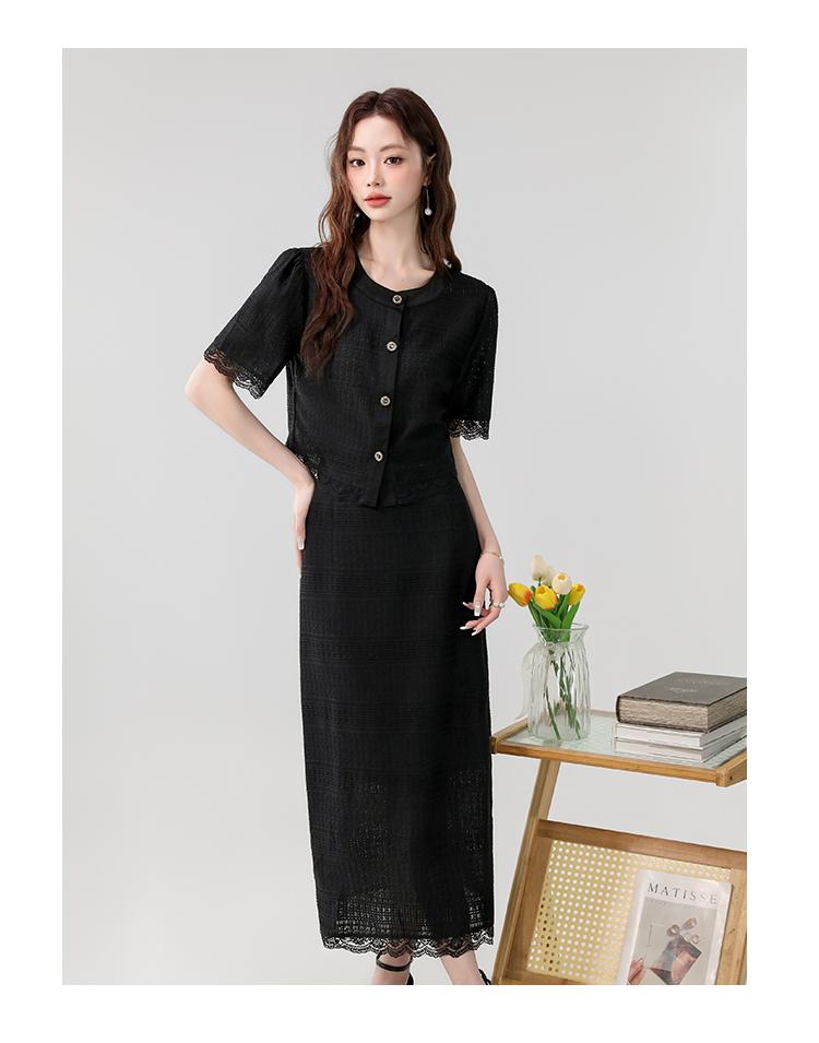 Product Introduction of Exclusive New High-End Dress 2025 Summer New Elegant Small Fragrance Style Heavy Lace Cover-Up Slimming Long Set Dress Luxury Women's Fashion 13