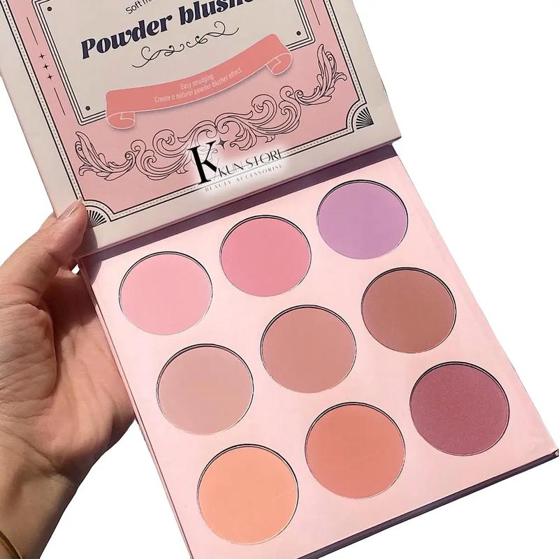 Bảng má hồng Mona Powder Blusher 9 ô tone màu ứng dụng Cosmetic Mỹ Phẩm Trang Điểm Nữ