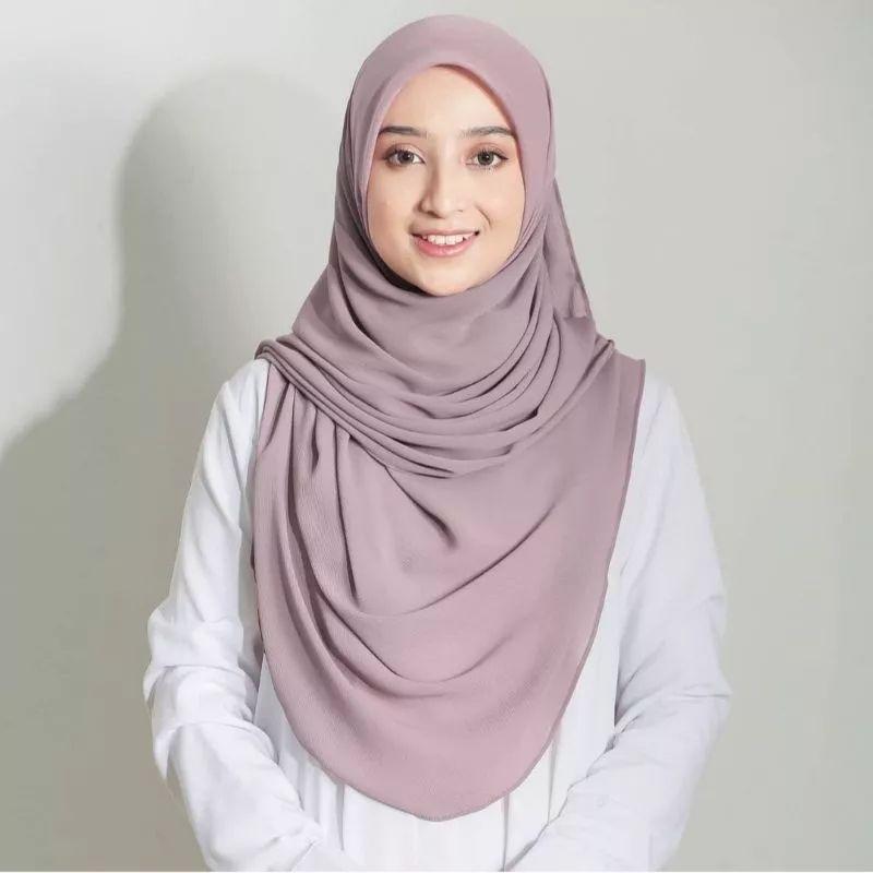 FREE ONGKIR || Jilbab Segi Empat Oval Malay Curve 130x130 Ceruti Babydoll Premium - Hijab Wanita Murah 0
