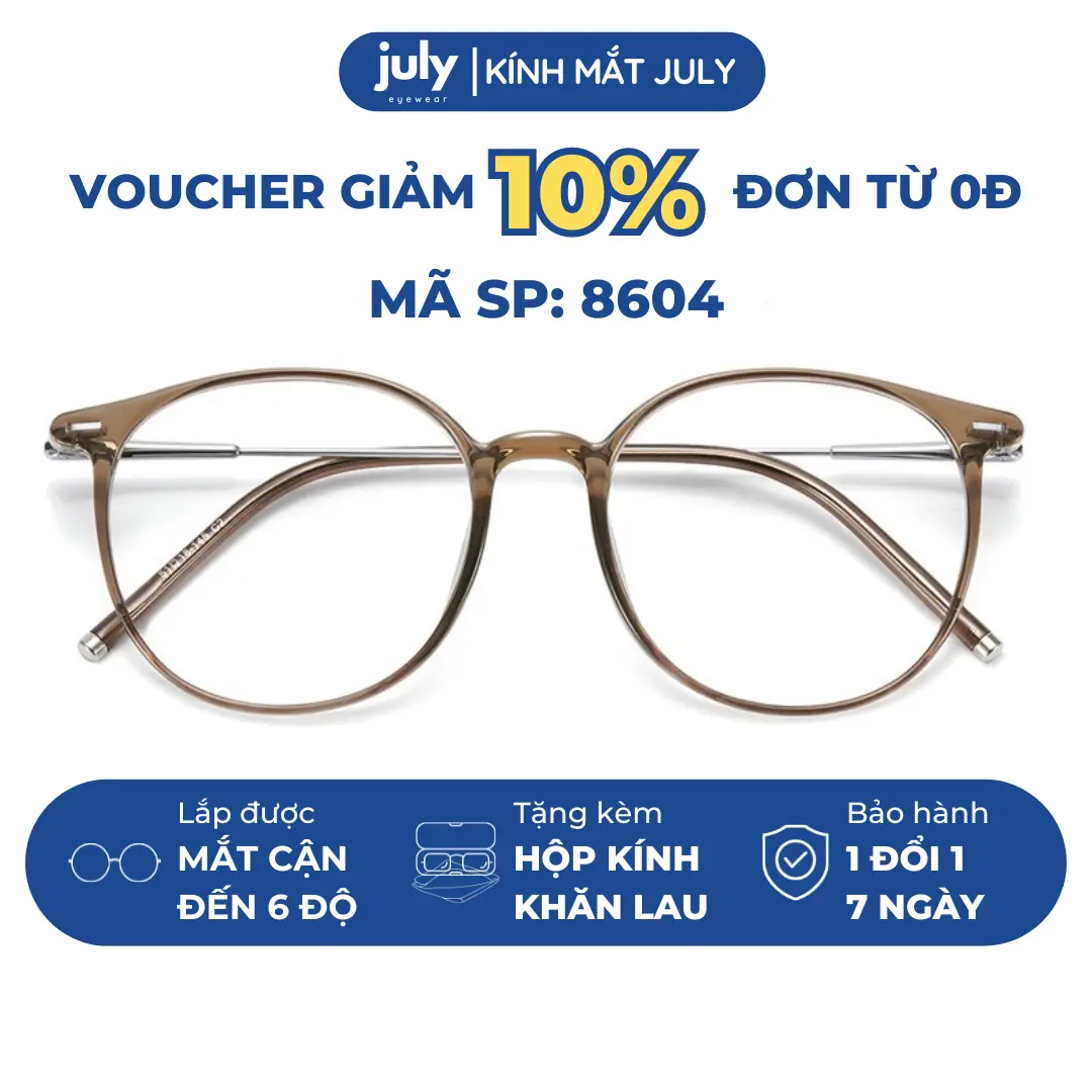 Gọng kính cận nữ mắt tròn kim loại phối nhựa chắc chắn basic dễ đeo hợp với nhiều dáng mặt 8604 Mắt Kính Voi kính oval trắng Tết gọng  oval kính  tròn bầu dục